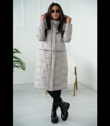 Quilted 2-in-1 Insulated coat Can be worn as a jacket 