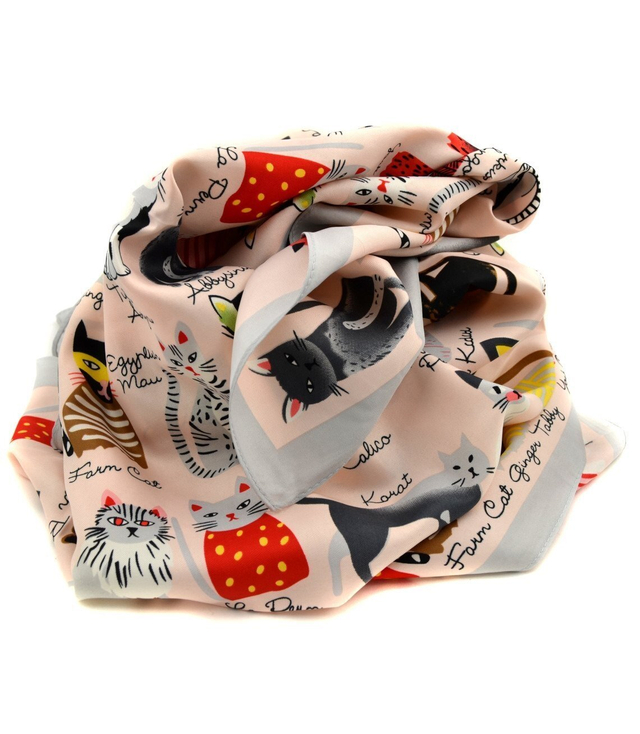 Scarf delicate scarf with cats Beautiful gift