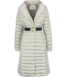 Quilted jacket coat with fur MARY