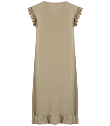 Loose, oversize summer midi dress with ruffles, HONEY