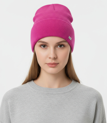 Warm unisex one-color mohair beanie hat