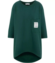 Oversize sweatshirt blouse longer back pocket