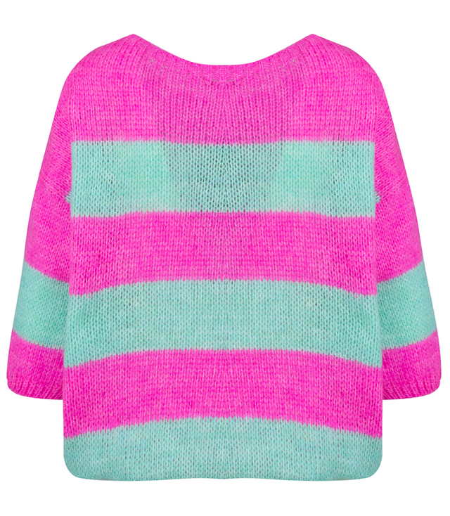 Colorful sweater with striped bow wool VIVIENE