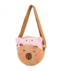 Children's round teddy bear plush bag