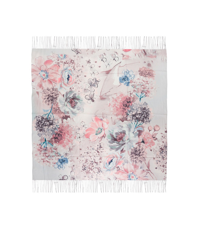 Women's scarf with floral pattern 100x100