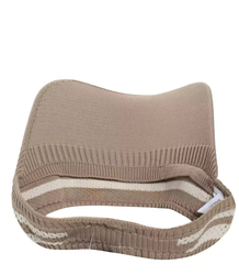 Fabric visor with elastic band in stripes