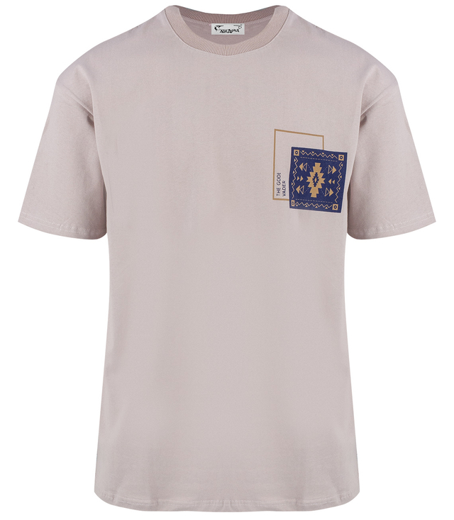 Men's short-sleeved t-shirt with print on the front and back