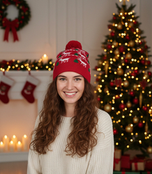 Winter Christmas hat with pom-pom - perfect for preze
