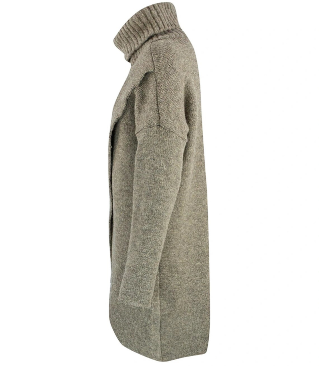 Warm womens turtleneck sweater with a slit MARIETTA, wool