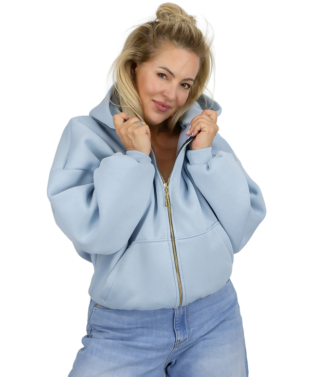  Bluza bawełna pastelowa rozpinana MODNY KRÓJ oversize