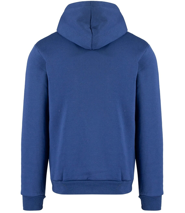 Men's warm, thick sweatshirt with a hood and a print