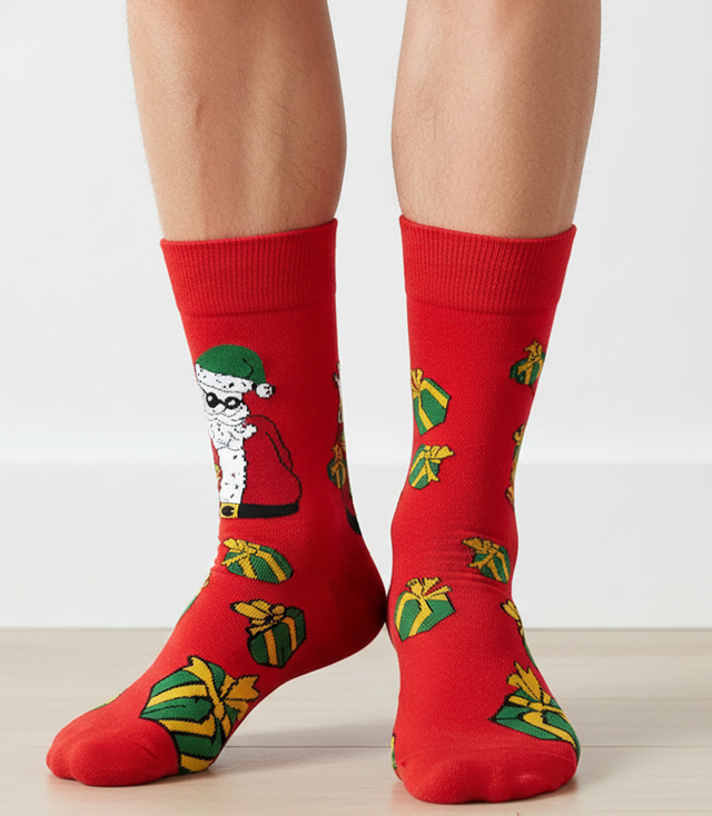 Men's Christmas socks - winter, warm, Christmas patterns