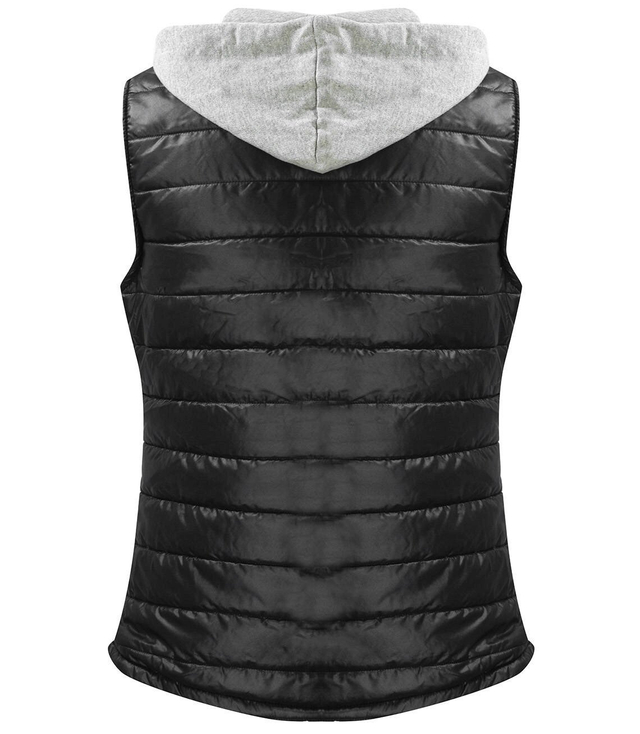 Krótki bezrękawnik damski kamizelka z kapturem