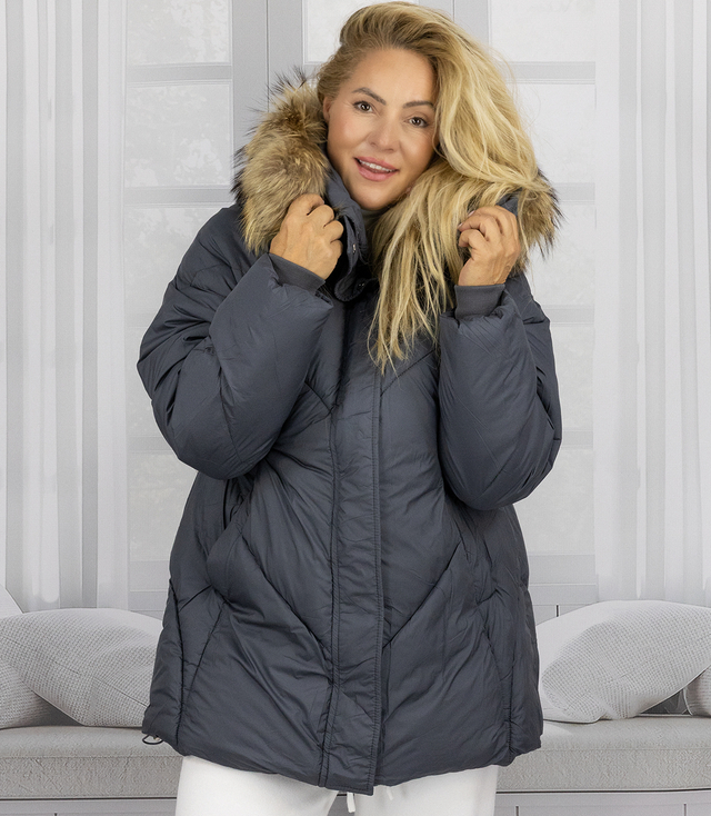 Warm winter jacket trapeze cut COCO