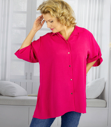 Elegant oversize shirt with decorative collar "VIVIANNE"