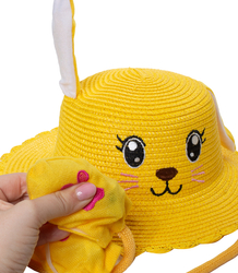 Children's hat with a dog's face and lifting ears