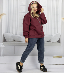 Warm women's sweatshirt one-color basic with hood BROOKLYN