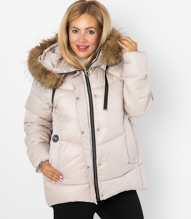 Warm winter jacket with fur hood URBAN EXPLORER