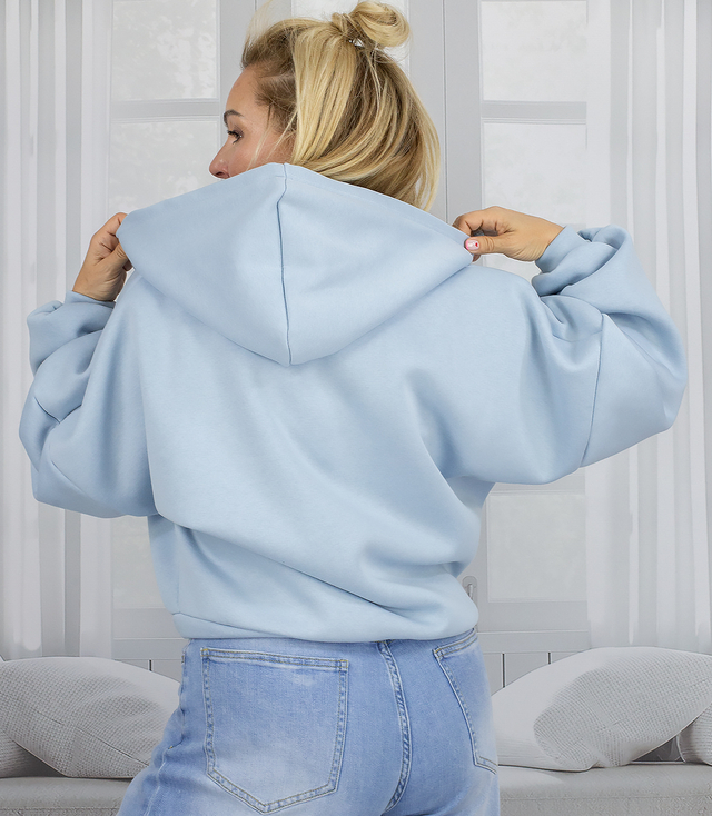  Bluza bawełna pastelowa rozpinana MODNY KRÓJ oversize