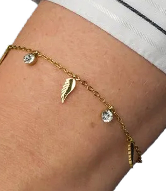 Elegant gold women's steel bracelet