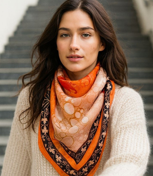 Elegant women's scarf with an insane 70x70 pattern