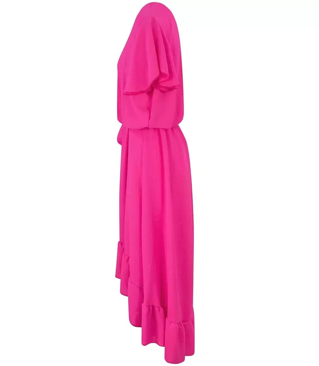 Envelope MAXI dress with Spanish frill