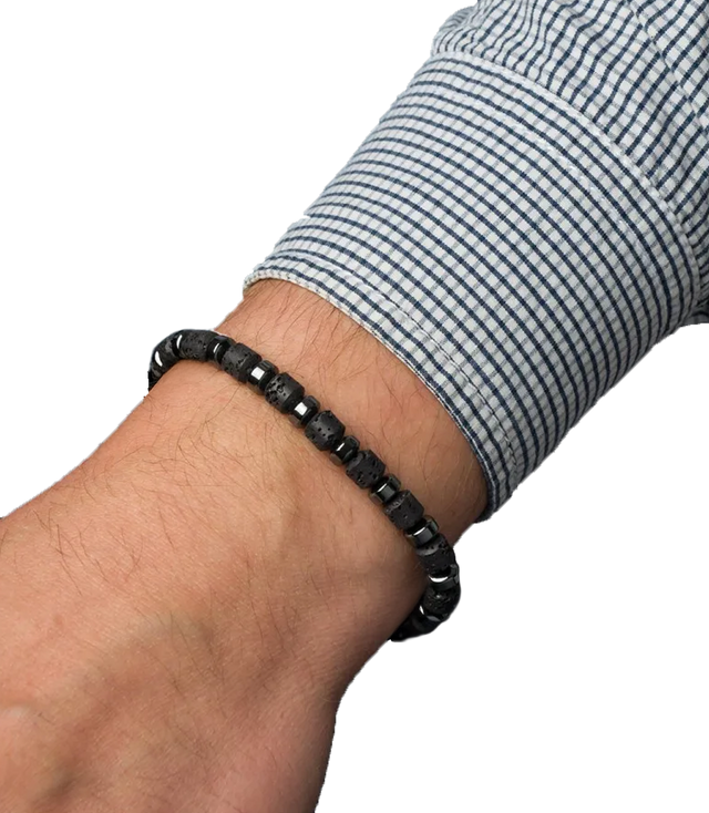 Men's bracelet with natural stones