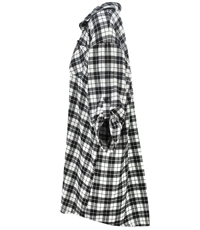 Checkered Flannel Shirt Dress Shirt