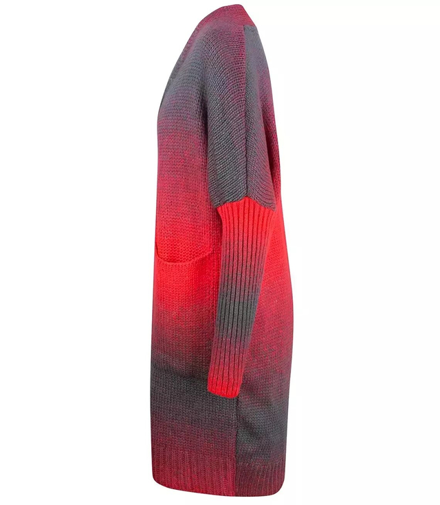 Long cardigan thick colorful ombre sweater