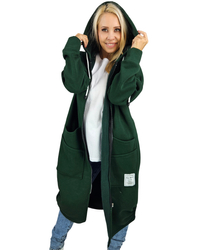 Long women's hoodie. Warm, nice material. Zipper BETH