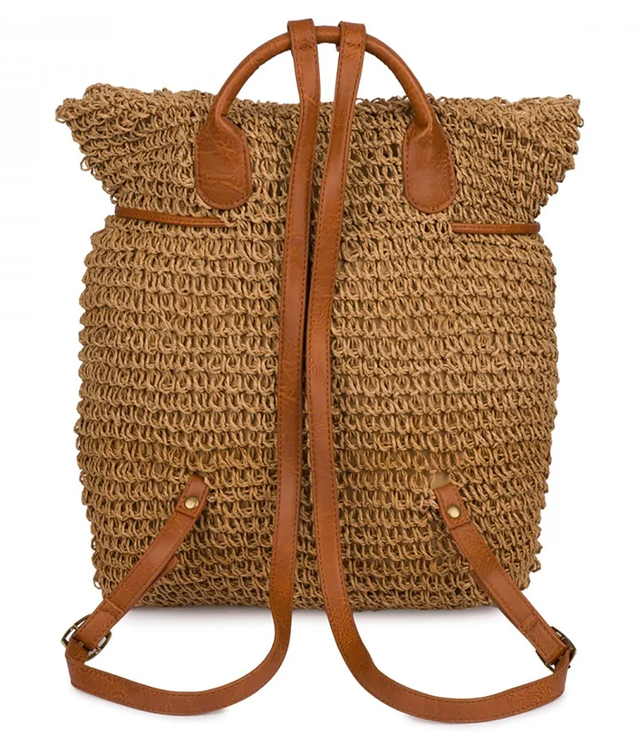 Backpack boho braided straw summer stylish for summer 