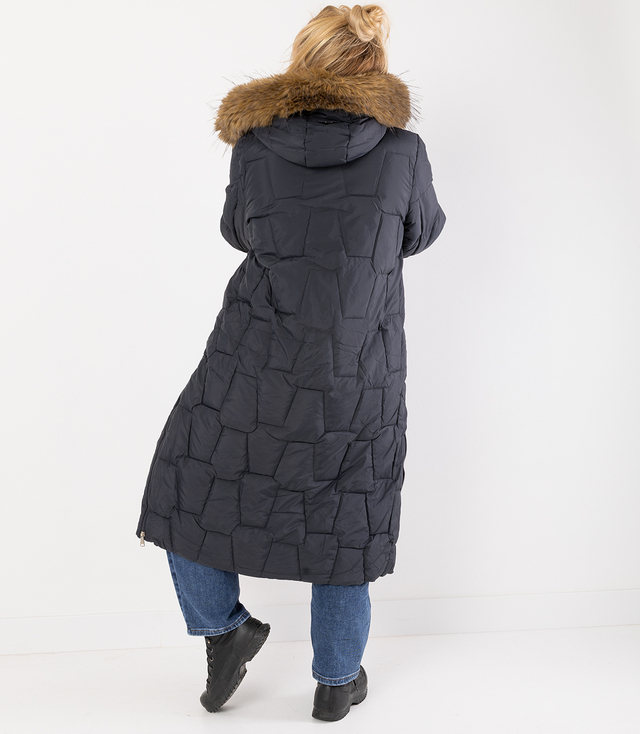 Długa kurtka pikowany płaszcz zimowy URBAN LONG PUFF PLUS SIZE
