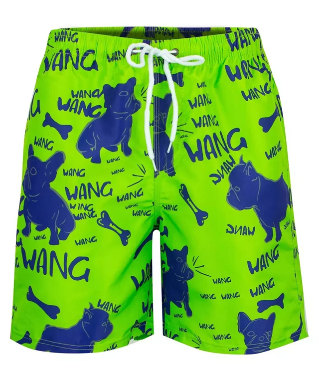 Men's short swim shorts in doggies print