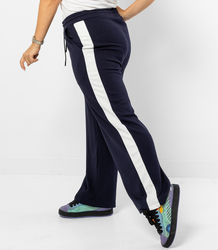 Comfortable sweatpants with white piping LEXI
