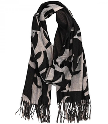 Warm stylish scarf abstract pattern soft smooth 180x70 cm