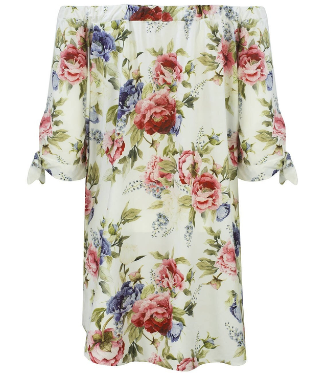 Spanish tunic mini dress with beautiful flowers