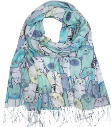 Delicate scarf shawl cats cats warm