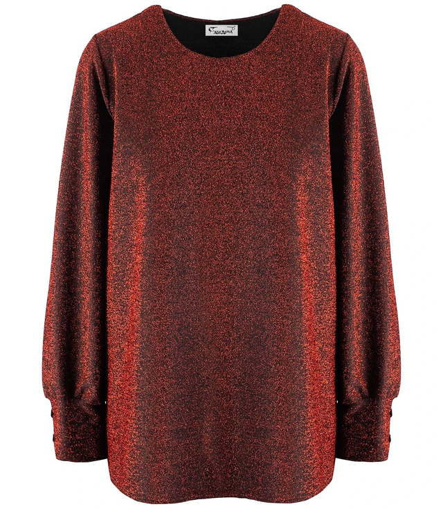 Elegant blouse with glitter, Glitter Plus Size MIRIAM