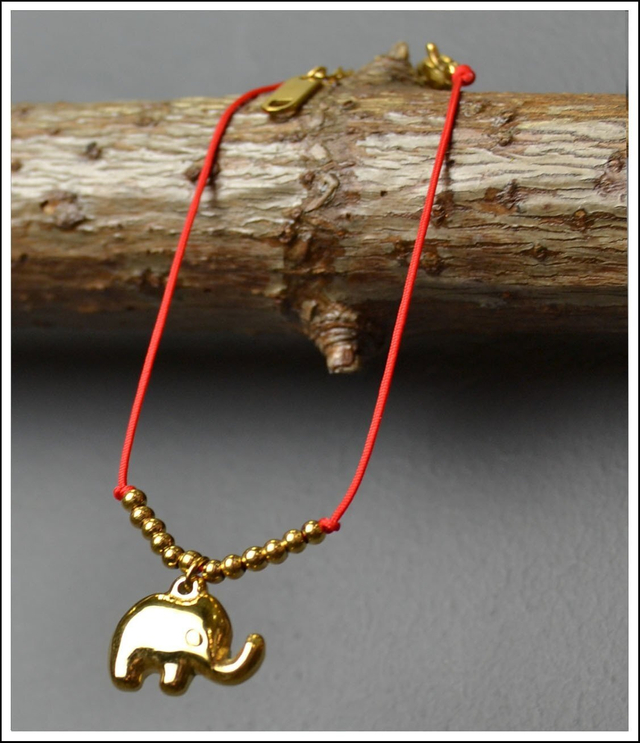 ELEPHANT red lucky bracelet