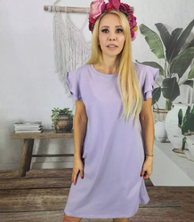 Cotton simple dress with frills
