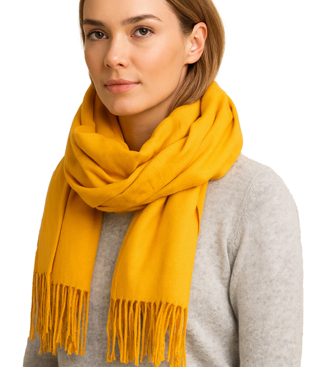 Soft large shawl with tassels uniform classic