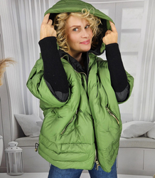 Women's insulated winter jacket with hood and welt IRINA