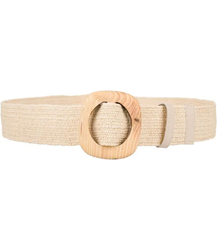 Braided women's belt with large buckle