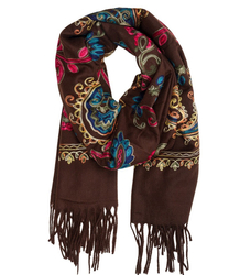 Women's scarf with floral ornament stylish
