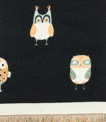 Warm double sided scarf owls knitted fabric