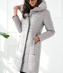 Long elegant quilted insulated coat for women AMELIA