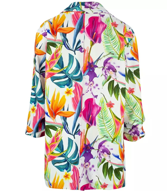Loose-fitting flowers suit jacket