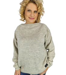 Warm women's oversize sweater boat neckline MARLENA