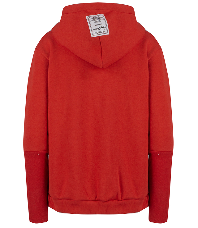 Warm women's short sweatshirt one-color basic with hood RENATA