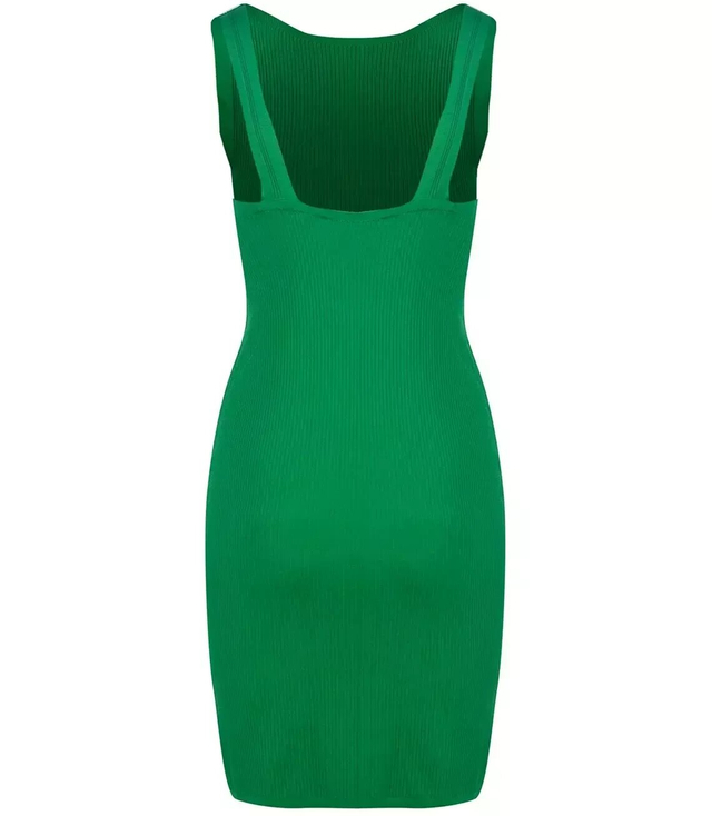 Fitted midi dress with an open back